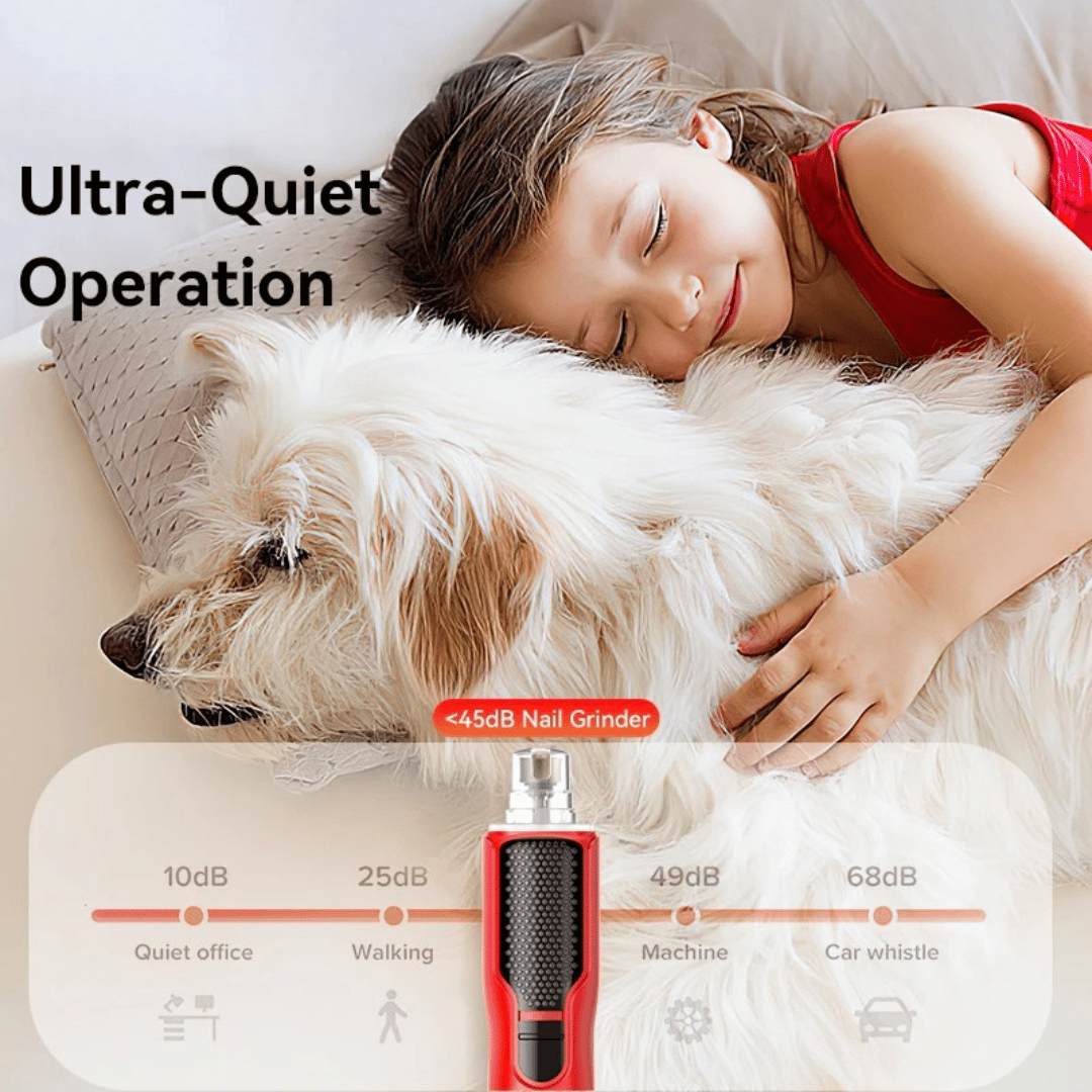 Quiet Dog Nail Grinder with Light for Easy & Peaceful Dog Paw Grooming | USB Rechargeable 12