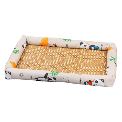 Cool-Feel Rattan Base Pet Bed for Dogs & Cats | Natural & Breathable Wicker Pet Pad 3