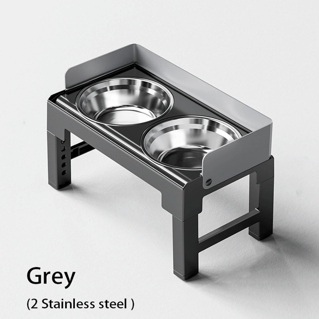 Adjustable Raised Dog Feeding Station with Stainless Steel & Slow-Feeding Bowls 5