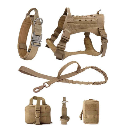 Large Dog Military-Style Dog Harness with Collar, Leash & Pouch Set | Tactical Dog Training Vest 8