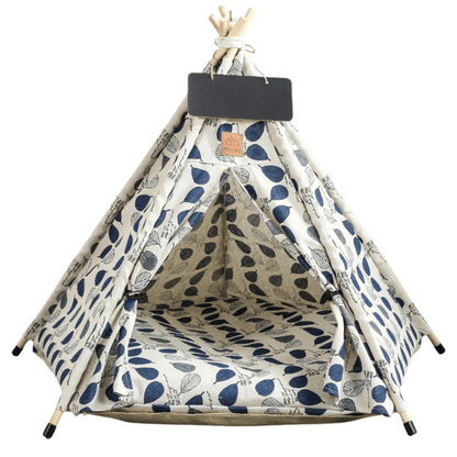 Cute Pet Bed Teepee Tent for Smaller Dogs & Cats with Washable Comfy Cushion