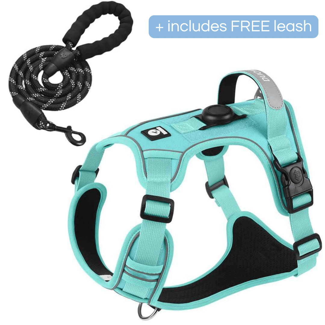 Comfortable & Reflective No-Pull Dog Harness with Strong Handle, Leash Clip & AirTag Holder