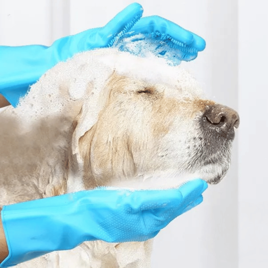 Silicone Dog Washing Gloves for Wet & Dry Bathing & Grooming