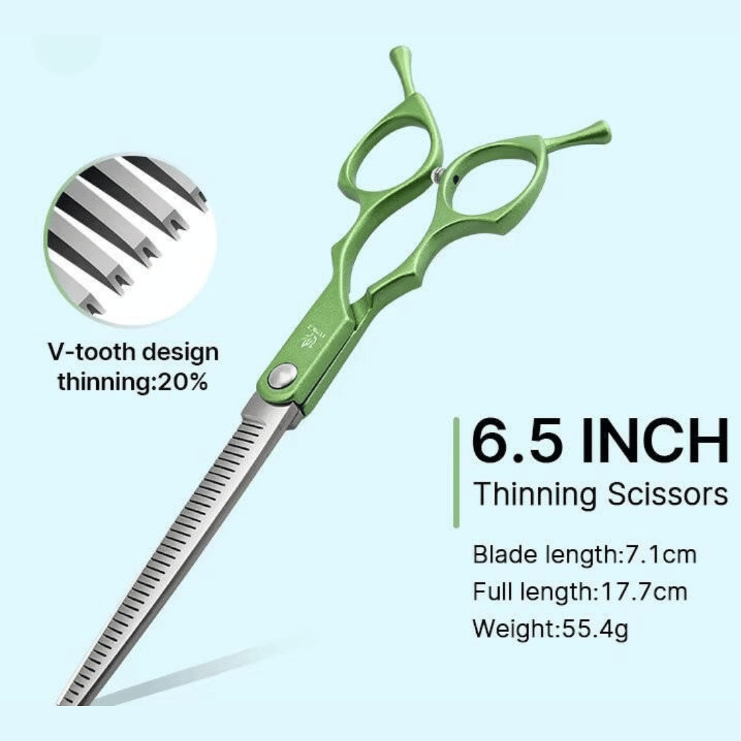 6.5-Inch Professional Dog Grooming Scissors Kit with Ergonomic Handles & High-Precision Stainless Steel 6
