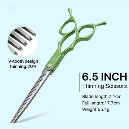 6.5-Inch Professional Dog Grooming Scissors Kit with Ergonomic Handles & High-Precision Stainless Steel 6