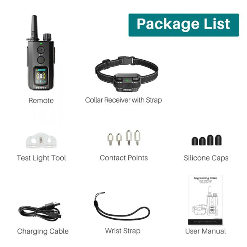 600m Range Dog Training Collar with Remote Receiver 12
