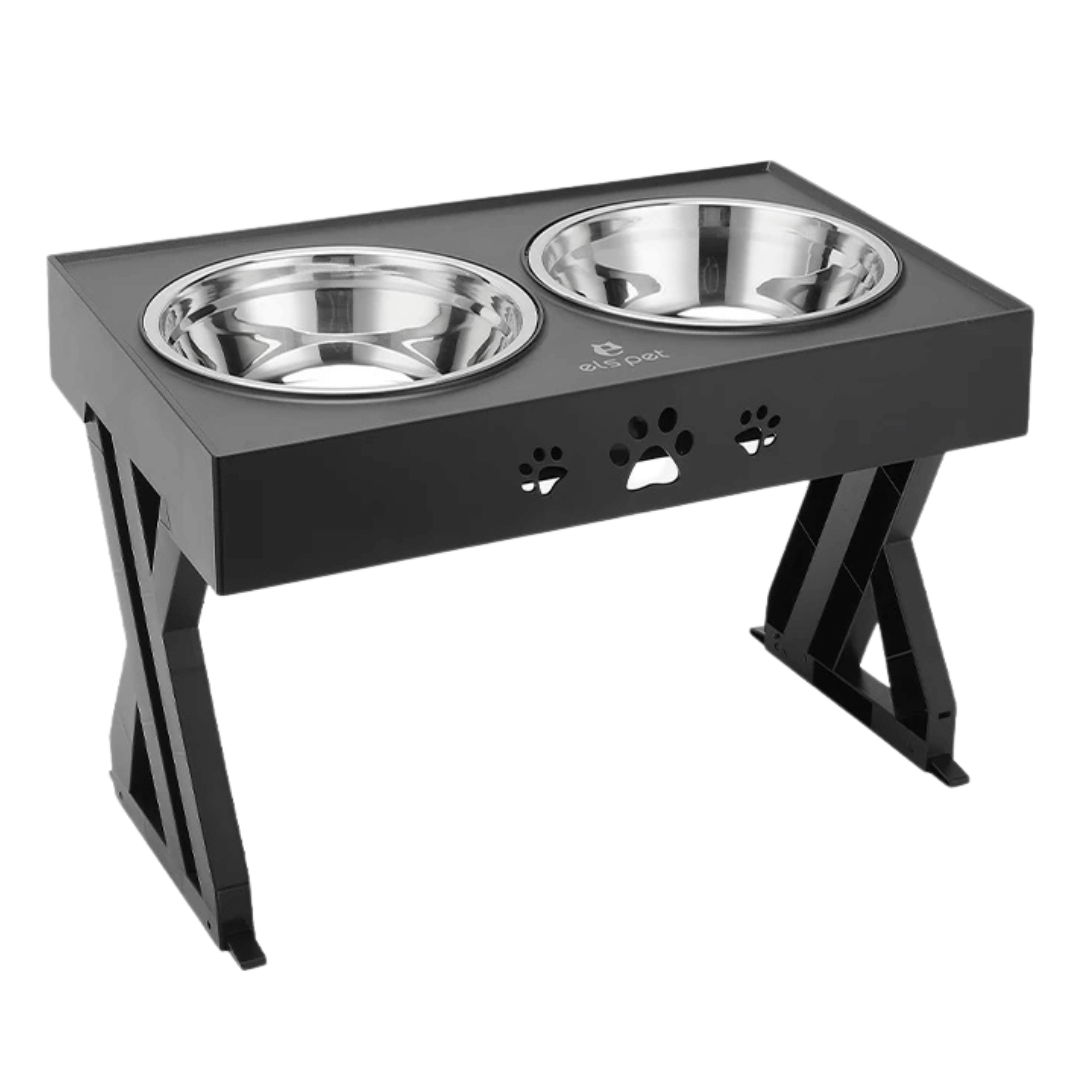 Sturdy Elevated Dog Feeding Station with 3 Adjustable Height Levels & 2 Stainless Steel Bowls 2