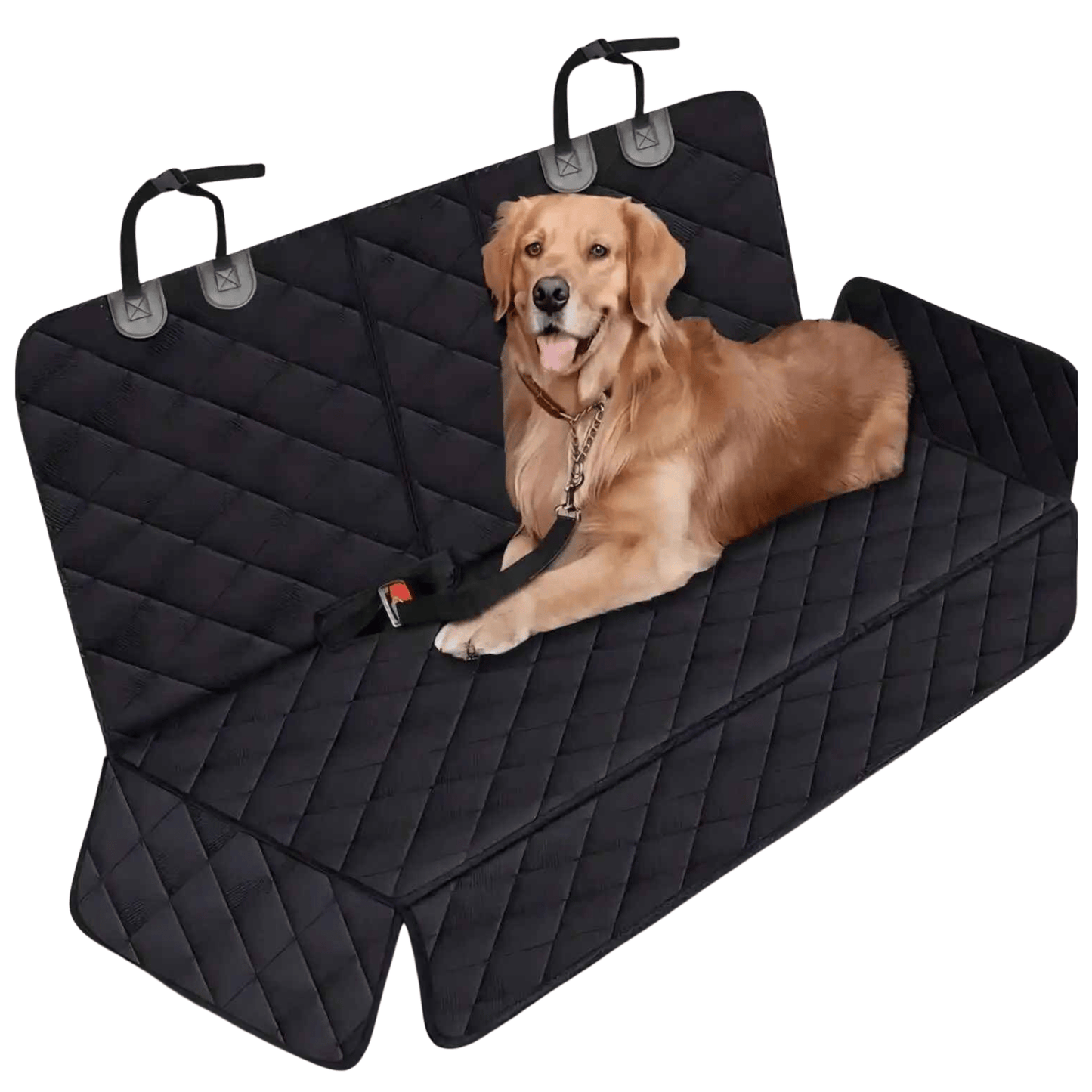 Waterproof Dog Car Seat Cover & Hammock with Zip Split for Armrest Access | Non-Slip, Scratchproof Back Seat Protector
