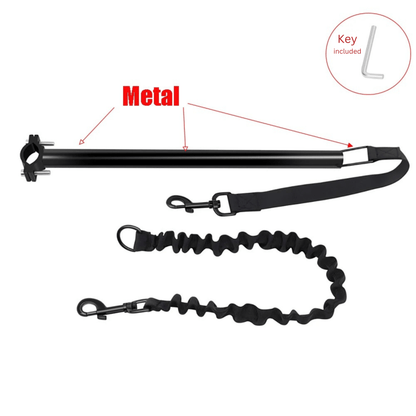 Hands-Free Dog Bike Lead with Metal Attachment Arm & Bungee Shock Absorber | Safe Cycling Lead for Dogs