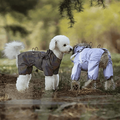 Waterproof Dog Jacket Jumpsuit with Built-In Harness