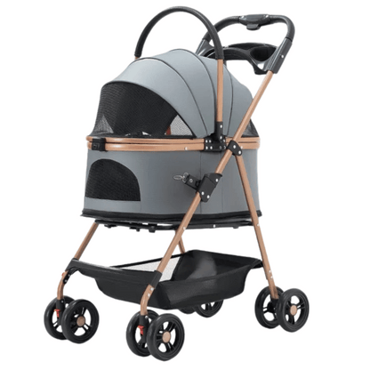 Multifunctional Foldable Pet Stroller & Detachable Basket for Small Dogs & Cats 1