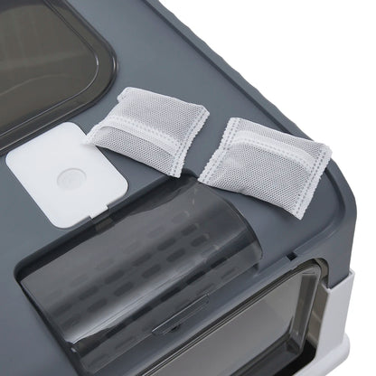 Enclosed Cat Litter Box with UV Sterilization, Pull-Out Tray & Double Entrance-Exit