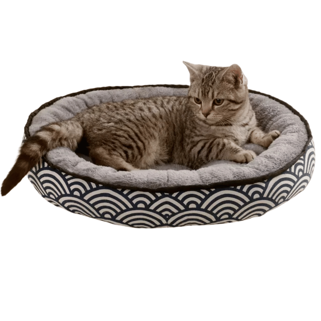 Washable Pet Bed with Cosy Fleece Interior for Dogs & Cats - Wavey