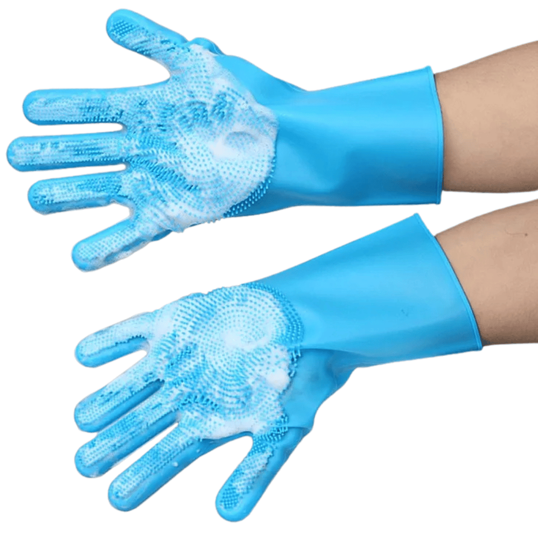 Silicone Dog Washing Gloves for Wet & Dry Bathing & Grooming