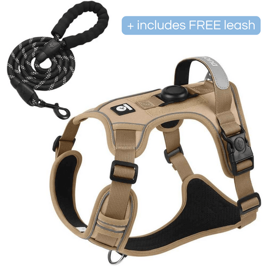 Comfortable & Reflective No-Pull Dog Harness with Strong Handle, Leash Clip & AirTag Holder