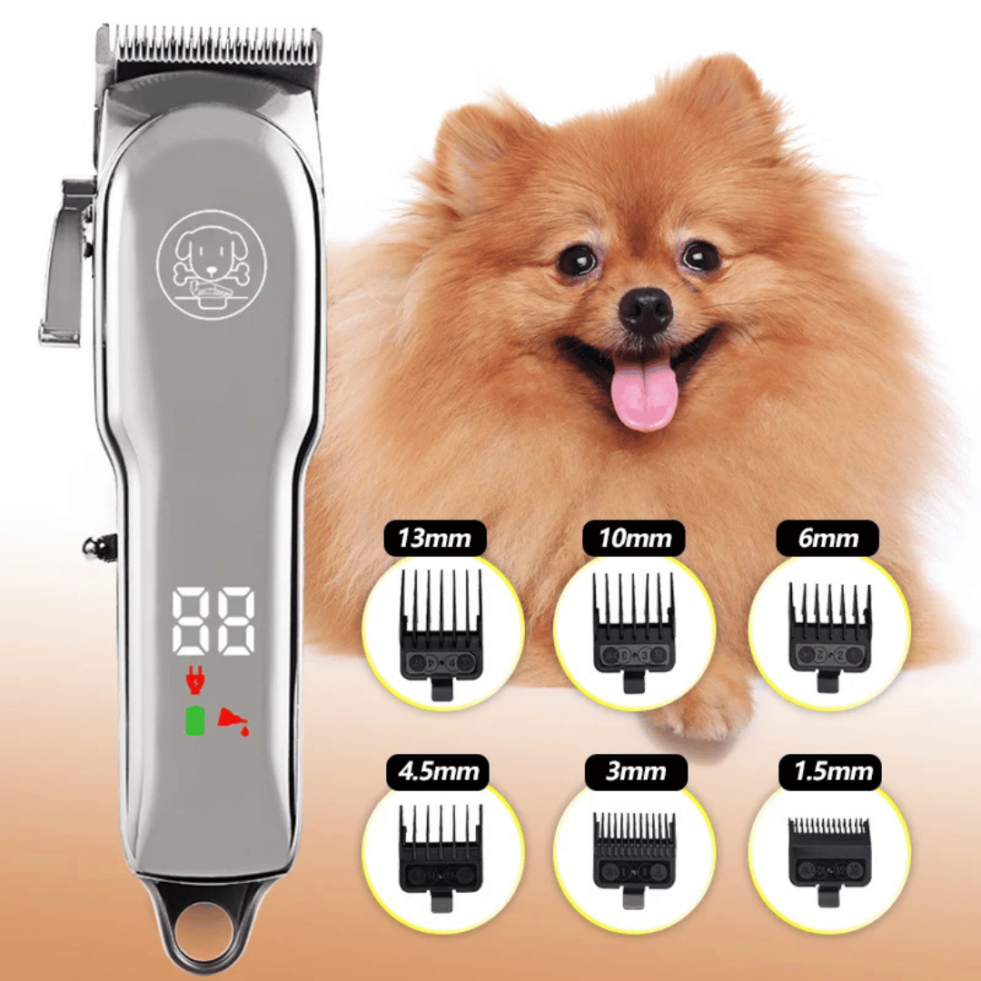 Cordless Dog Grooming Clippers Set with Adjustable Ceramic Blades & Accessories 3