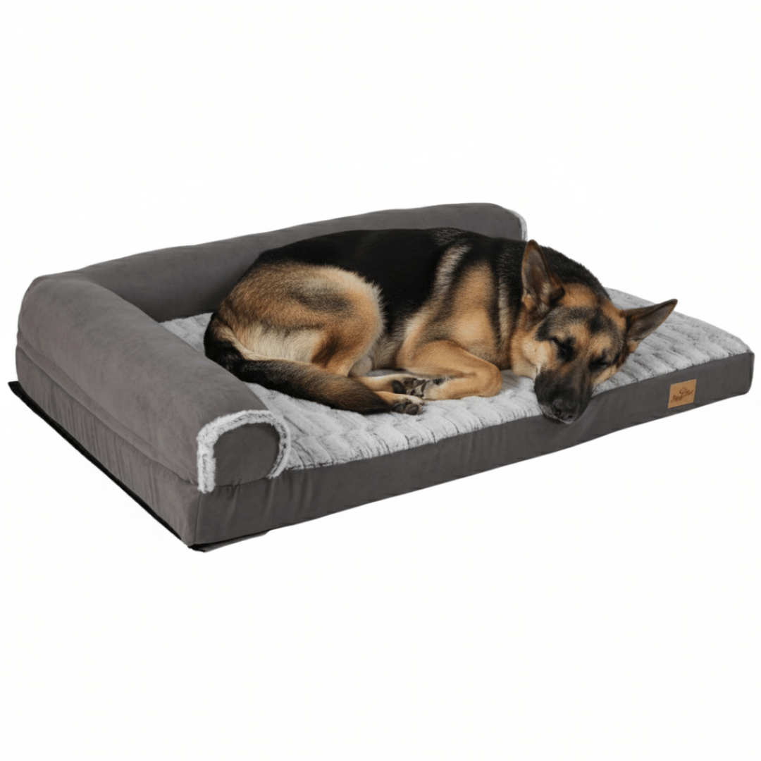 XL Orthopedic Memory Foam Dog Bolster Bed for Large Dogs