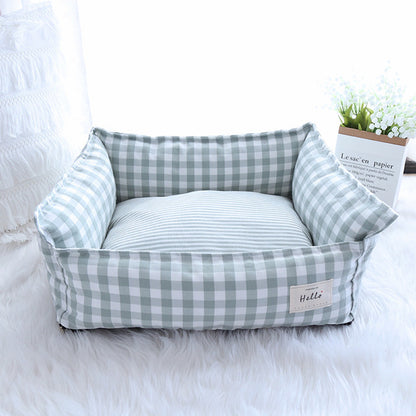 Checkered-Pet-Bed-Sofa-for-Smaller-Dogs-Cats-5