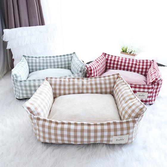 Checkered-Pet-Bed-Sofa-for-Smaller-Dogs-Cats-6