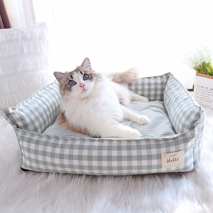 Checkered-Pet-Bed-Sofa-for-Smaller-Dogs-Cats-7