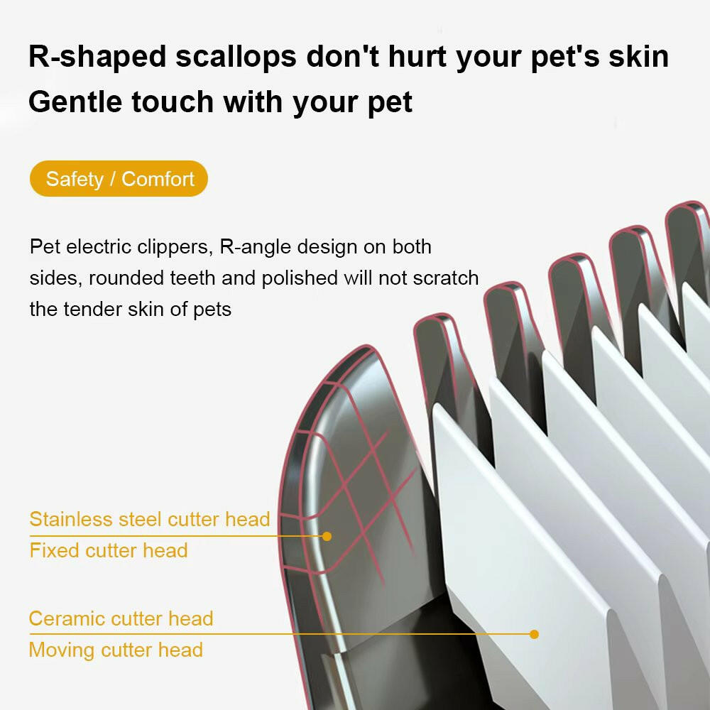 Cordless Dog Grooming Clippers Set with Precision Blades & 4 Guide Combs 6