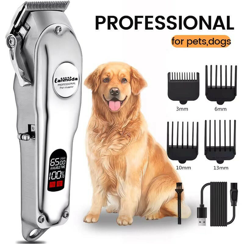 Cordless Dog Hair Trimmer Kit with Low Noise, Adjustable Blades & Long Battery Life 4