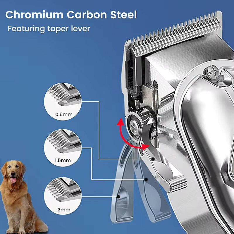 Cordless Dog Hair Trimmer Kit with Low Noise, Adjustable Blades & Long Battery Life 6