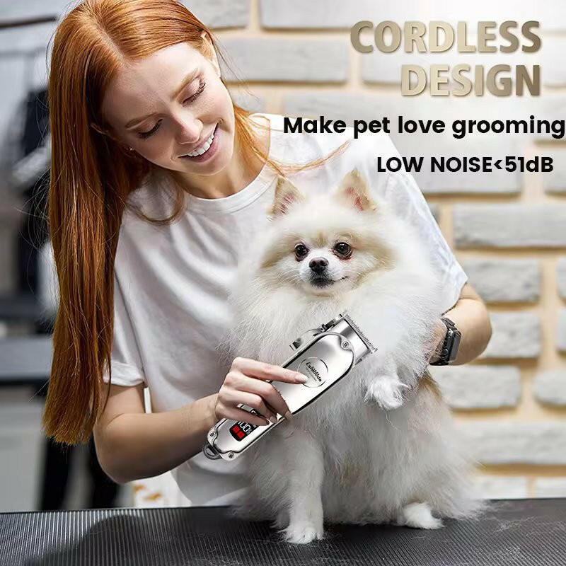Cordless Dog Hair Trimmer Kit with Low Noise, Adjustable Blades & Long Battery Life 7