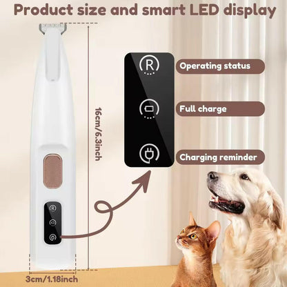 Cordless Dog Paw Trimmer with LED Light for Safe Grooming 4