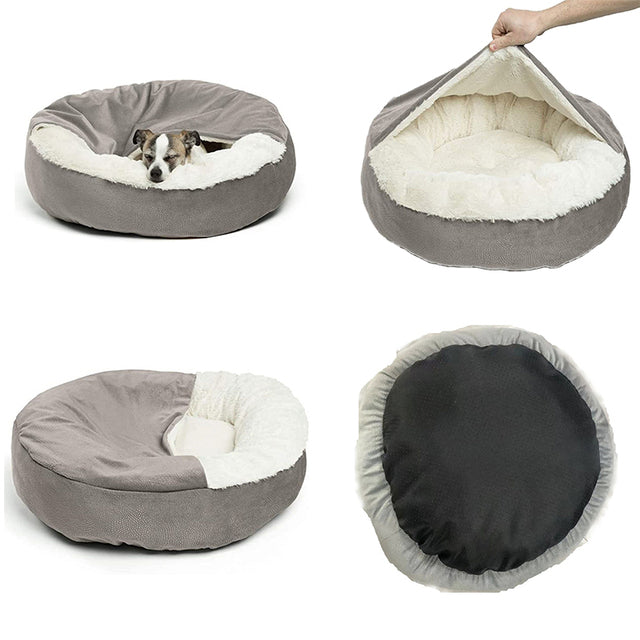 Cosy-Pet-Nest-with-Snuggle-Blanket-for-Cats-Small-Dogs-3