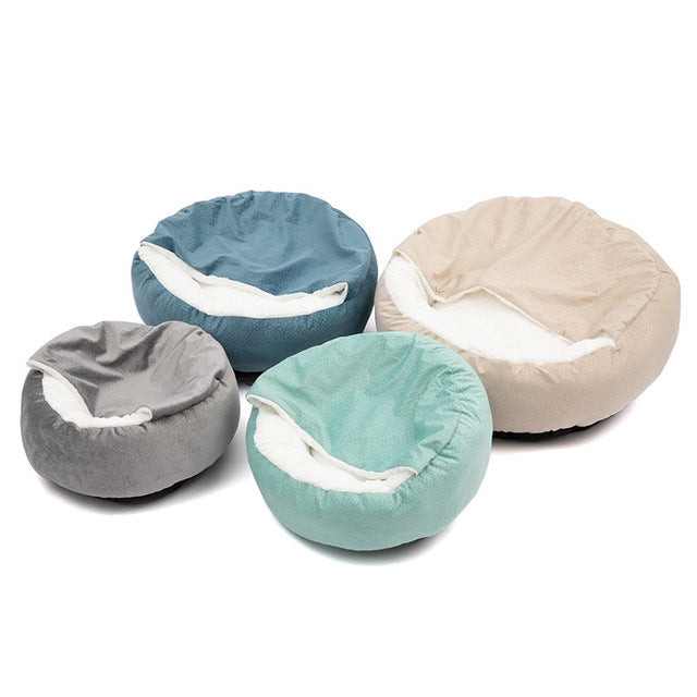 Cosy-Pet-Nest-with-Snuggle-Blanket-for-Cats-Small-Dogs-4