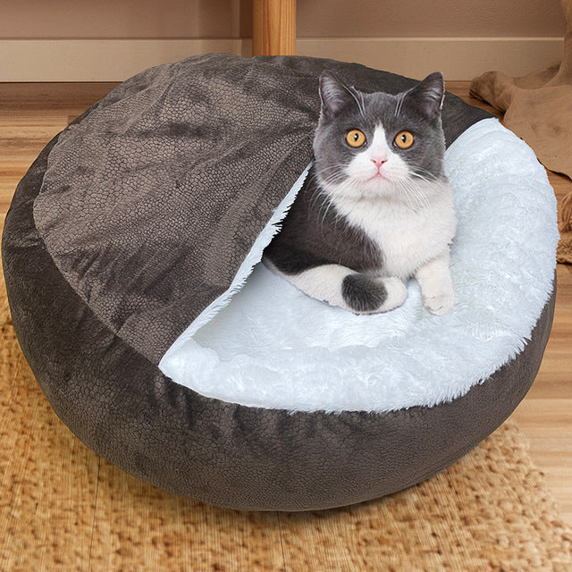 Cosy-Pet-Nest-with-Snuggle-Blanket-for-Cats-Small-Dogs-6