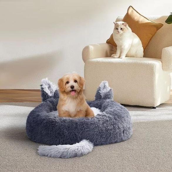 Cute-Ears-Tail-Plush-Pet-Bed-for-Small-Dogs-Cats-1