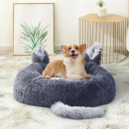 Cute-Ears-Tail-Plush-Pet-Bed-for-Small-Dogs-Cats-2