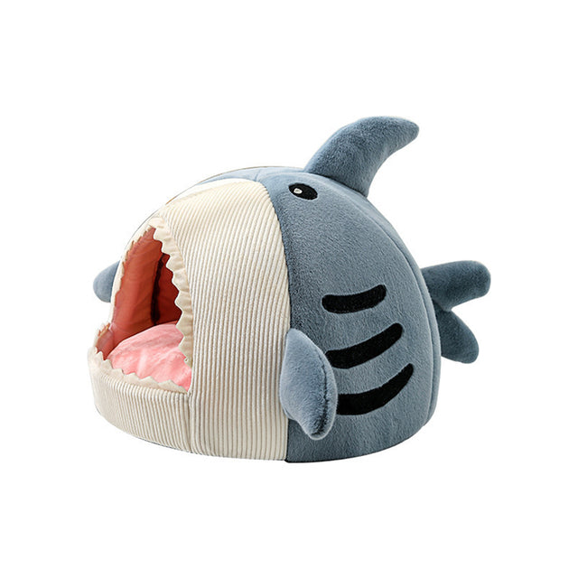 Cute-Shark-Semi-Enclosed-Pet-Bed-for-Small-Dogs-Cats-5