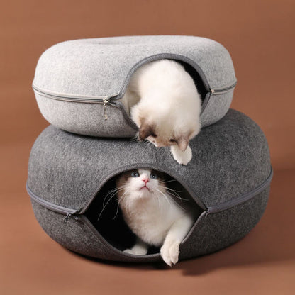 Donut-Shaped-Interactive-Cat-Bed-Tunnel-6