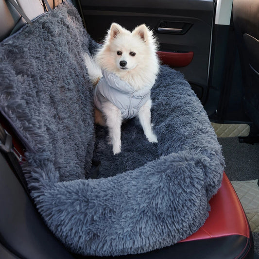 Fluffy-Calming-Dog-Car-Seat-Bed-1