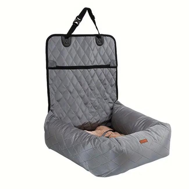 Foldable-Reversible-Dog-Car-Seat-Padded-Basket-1