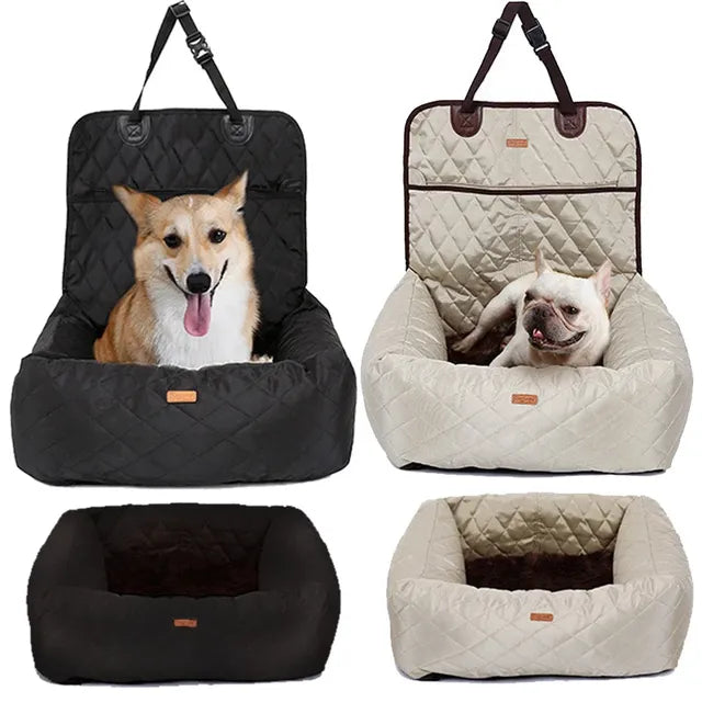 Foldable-Reversible-Dog-Car-Seat-Padded-Basket-3