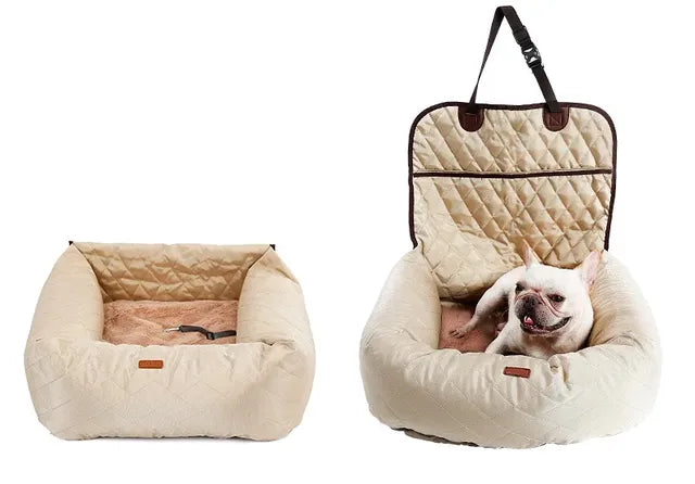 Foldable-Reversible-Dog-Car-Seat-Padded-Basket-9