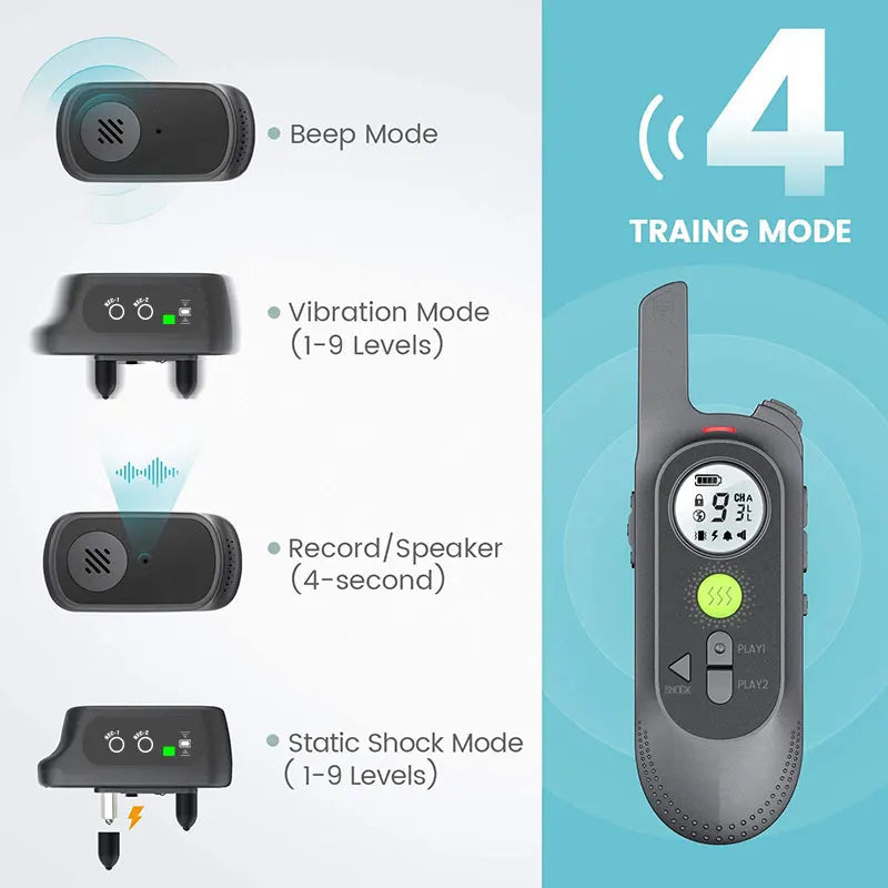 Voice Command Remote Controlled Dog Training Collar with 4 Safe Modes 5