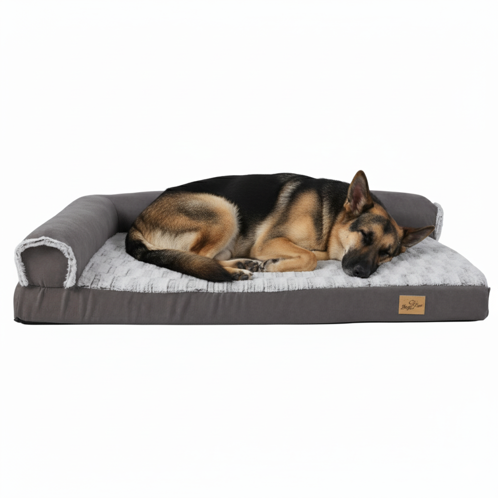 XL Orthopedic Memory Foam Dog Bolster Bed for Large Dogs