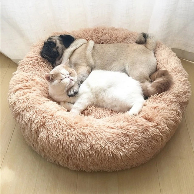 Plush-Donut-Calming-Dog-Bed-with-Washable-Cover-4