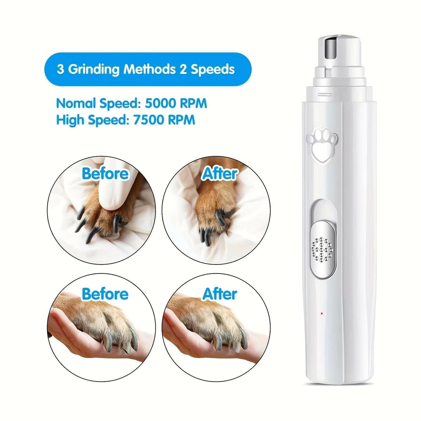 Diamond Precision Dog Nail Grinder with Quiet 2-Speed Operation 13