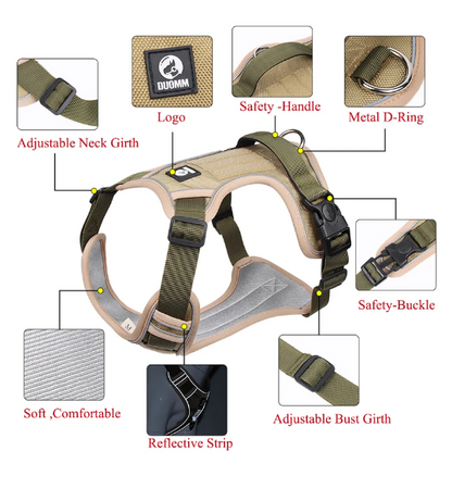 Reflective No-Pull Dog Harness with Handle for Safe & Controlled Walks