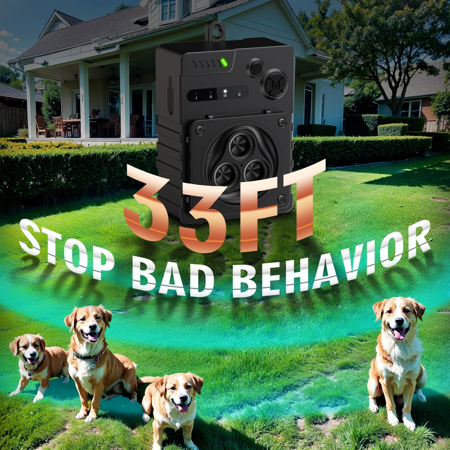 Ultrasonic Dog Bark Deterrent Device for Indoor & Outdoor Use 5