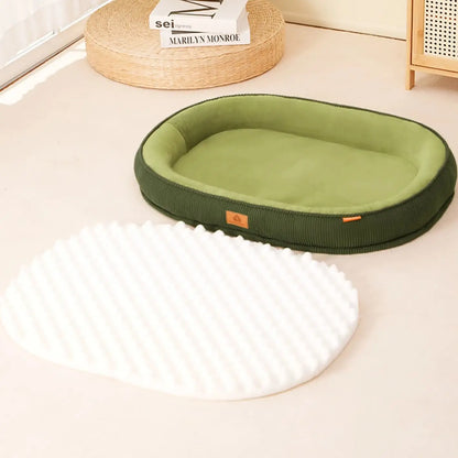 Plush Corduroy Dog Bed with Removable Washable Cover 6