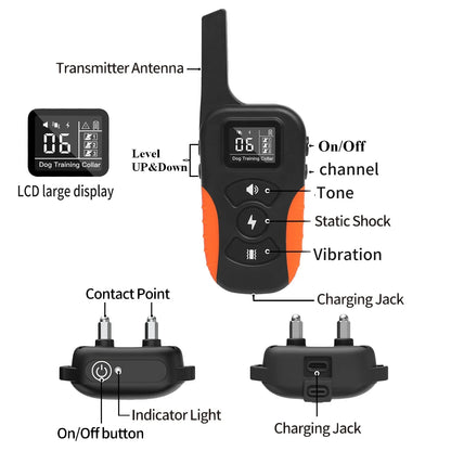1000m Vibrate, Beep & Shock Dog Training Collar & Remote 5