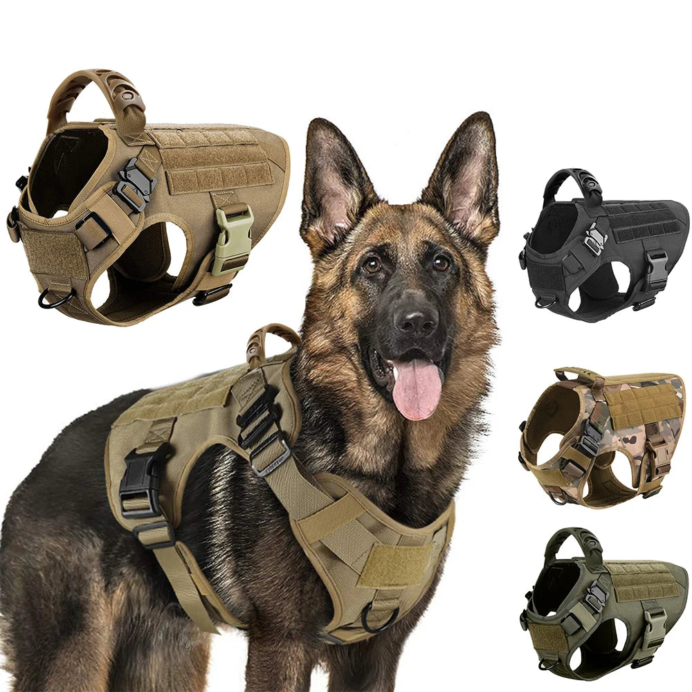 Heavy-Duty Military-Style Dog Harness with Handle for Large Dogs 10