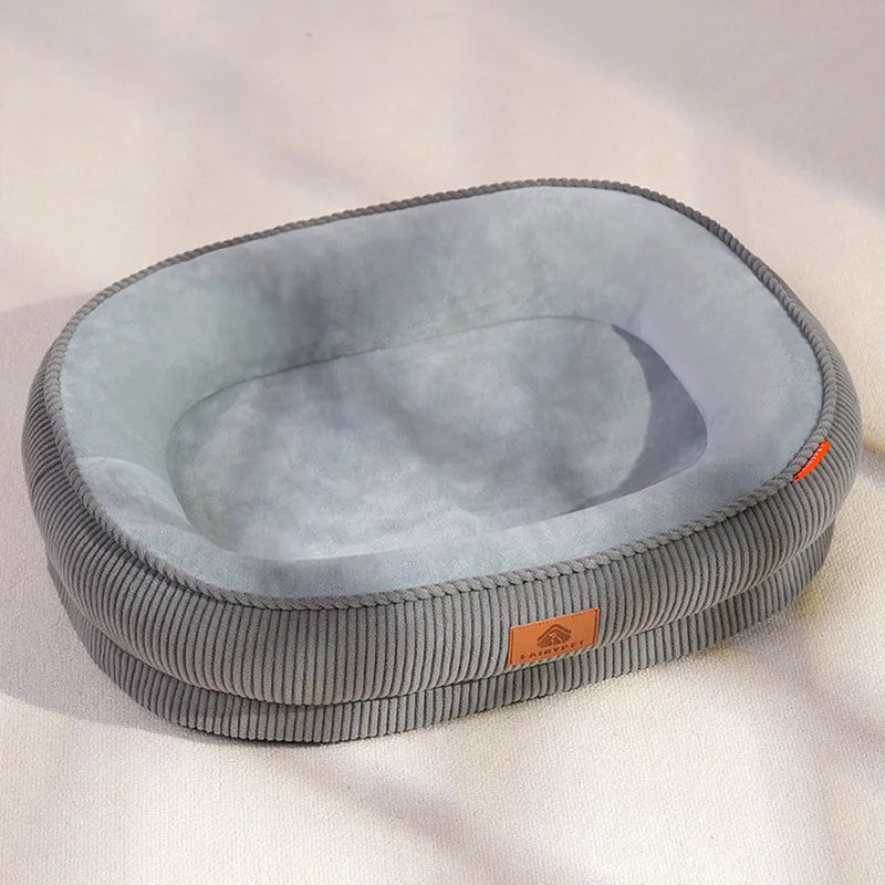 Plush Corduroy Dog Bed with Removable Washable Cover 3